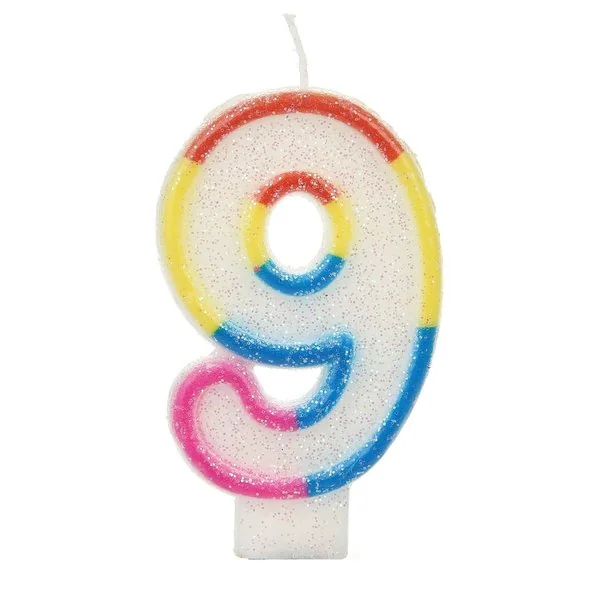 VELA NÚMERO GLITTER 7cm